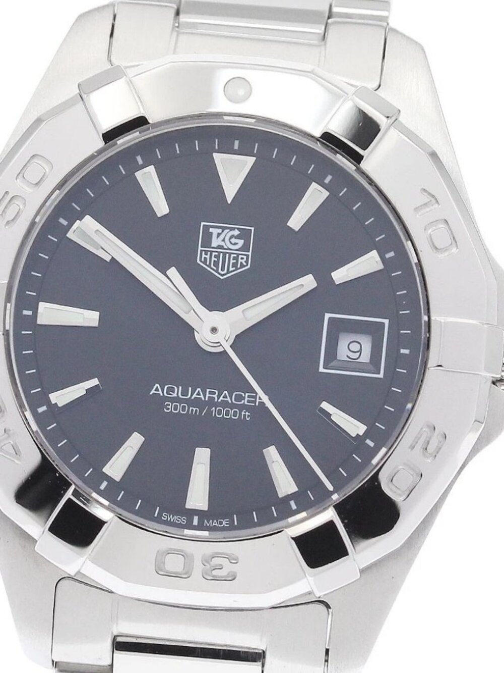 TAG HEUER Aquaracer WAY1410 Date Black Dial Quartz Ladies Watch_944339